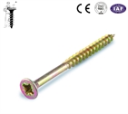 Deck screw with pozi drive, yellow zinc plated, C1022